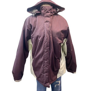 Helix Snowboardwear Womens XL Purple  Colorblock Sherpa Lined Snow Jacket Hooded